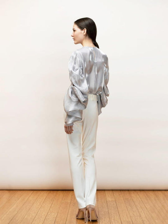 Ortensia | Draped Evening Blouse - michail - Tops