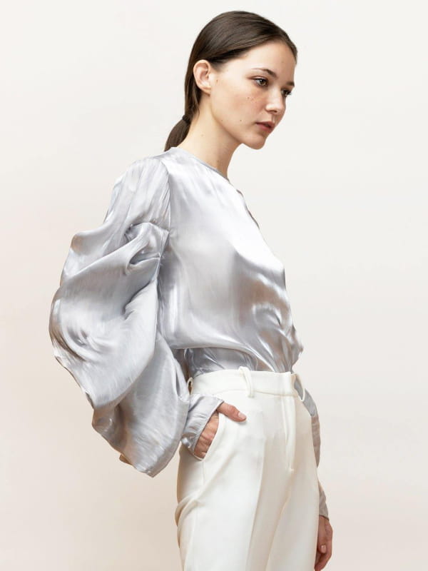 Ortensia | Draped Evening Blouse - michail - Tops