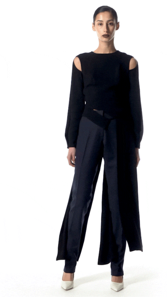 Long Sleeve black top with tails