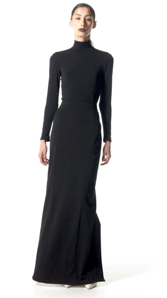 Long black pencil skirt