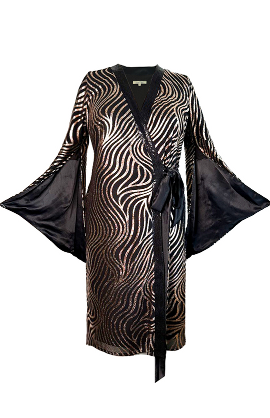 plus size wrap dress with kimono sleeves