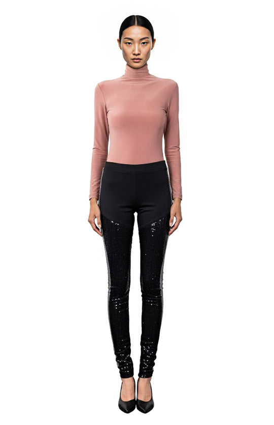 black dressy sequin leggings