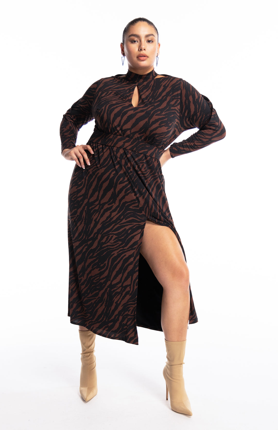 Kriti Cocoa | Modern Chic: Draped Knit Dress