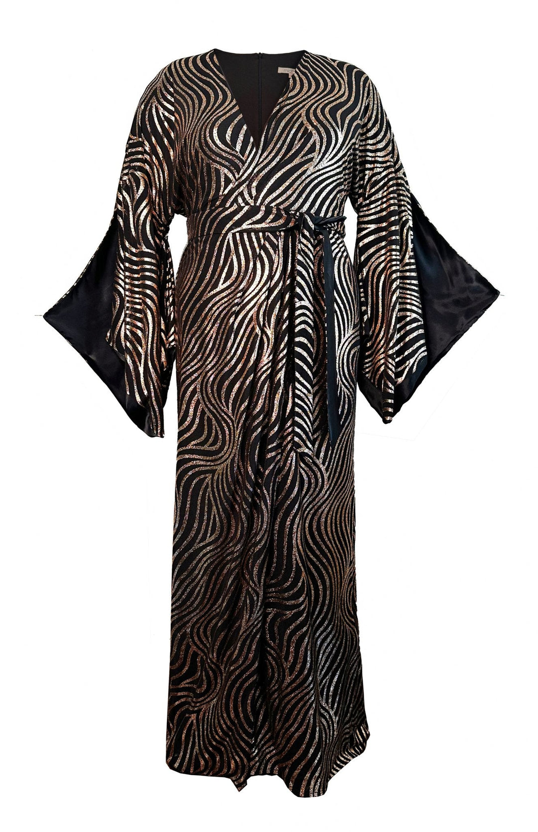 plus size long gown with kimono sleeves