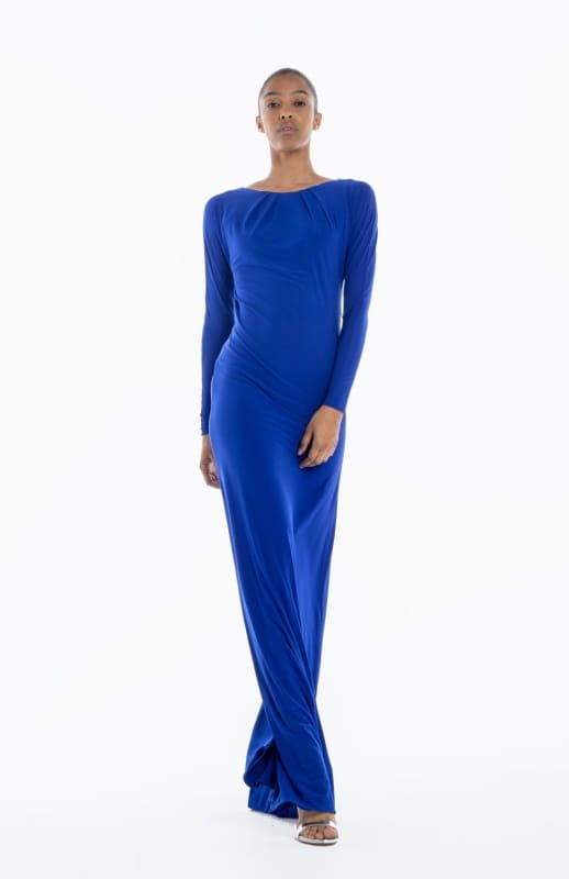 Promethea | Elegant Exit: Cutout Back Jersey Gown - michail - Dresses