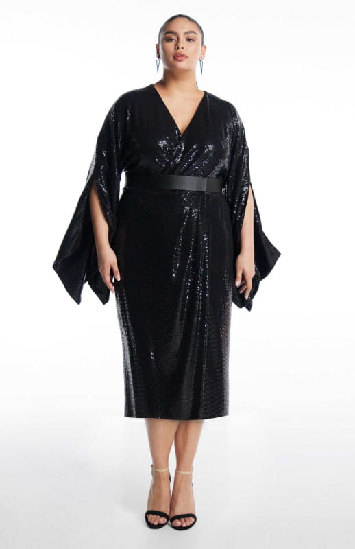 Ptolemea | Cocktail Sequin Dress - B / Black Sparkle