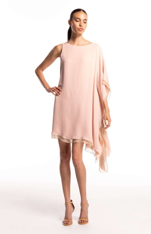 asymmetrical silk dress