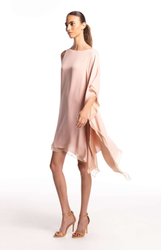 one sleeve short silk dress