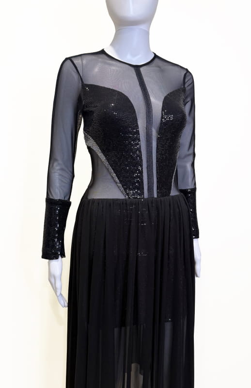 Sheer black cocktail dress
