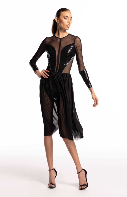 sequin and mesh dress