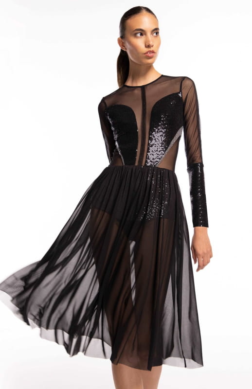 sheer bodysuit dress