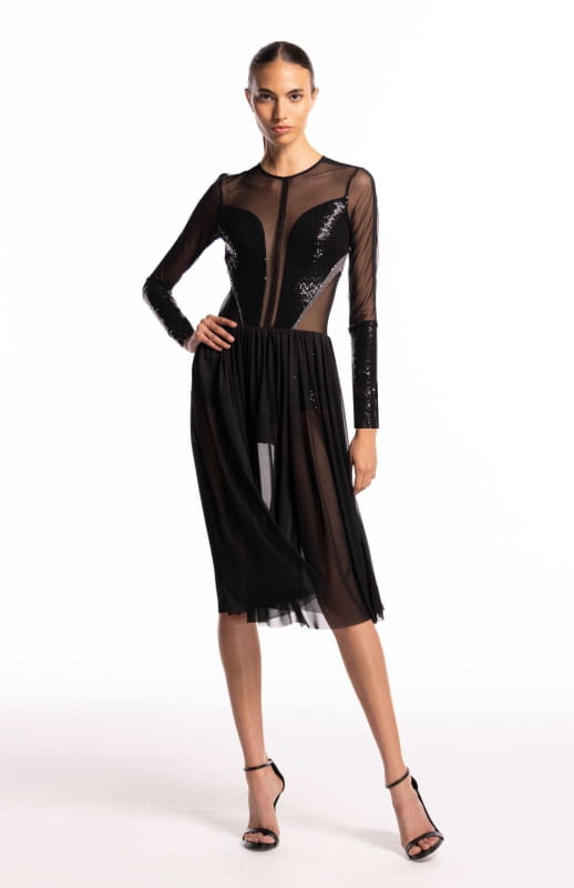 elegant black cocktail dress