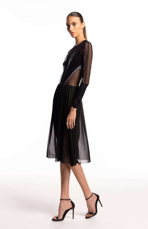 sheer cocktail dress