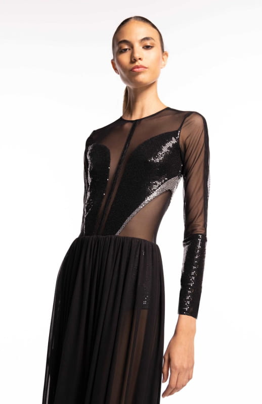 Black sheer dress