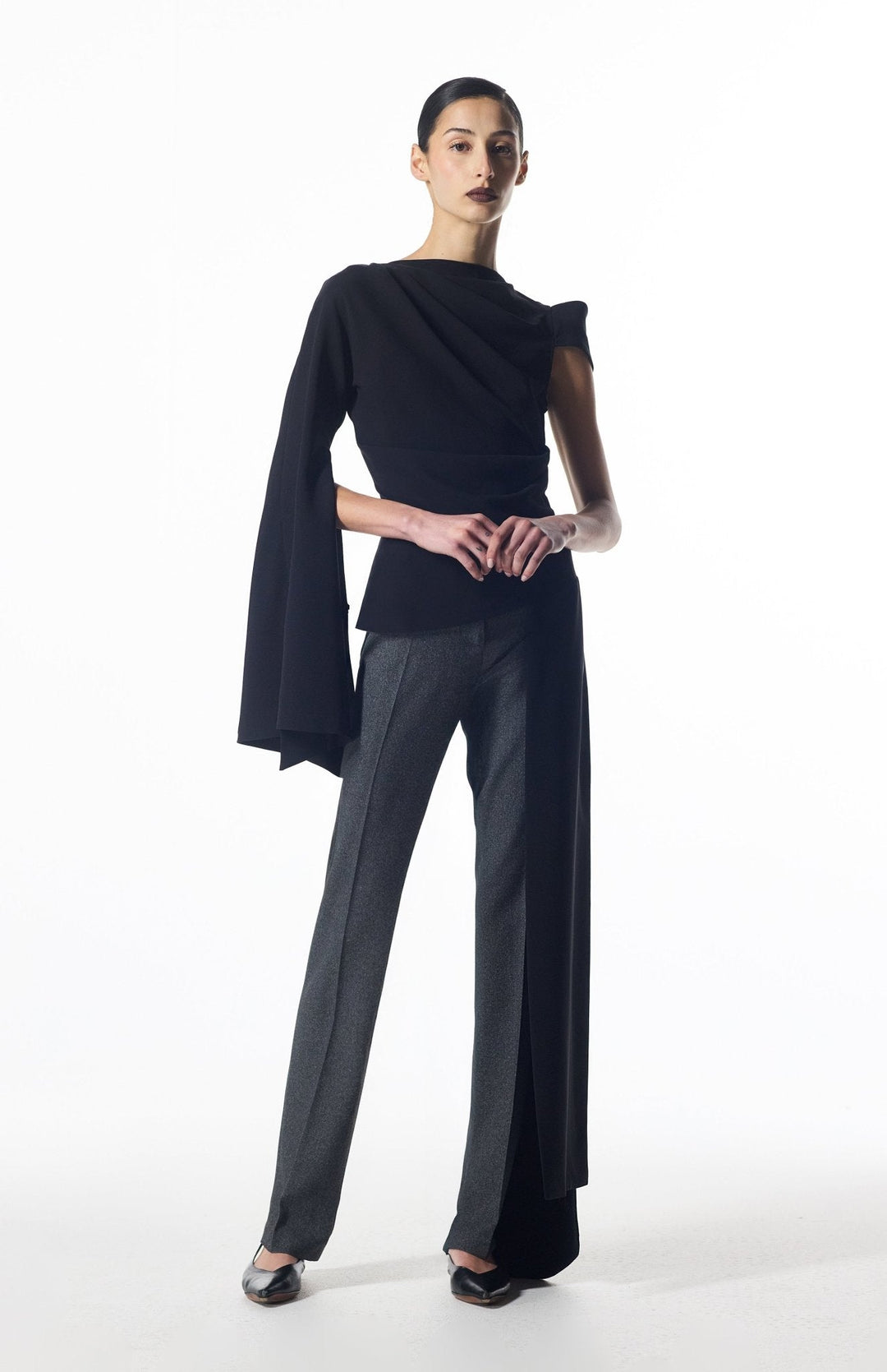 one sleeve black top
