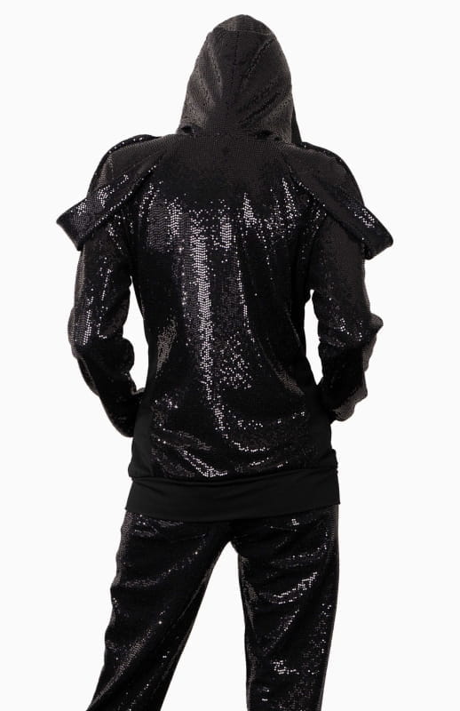 Saturn | Draped Sequin Hoodie - michail - Tops