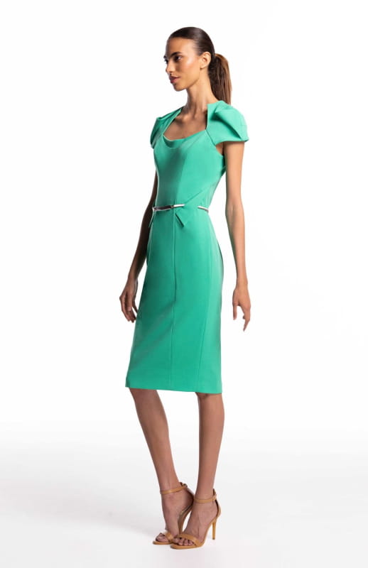 cape sleeve midi dress