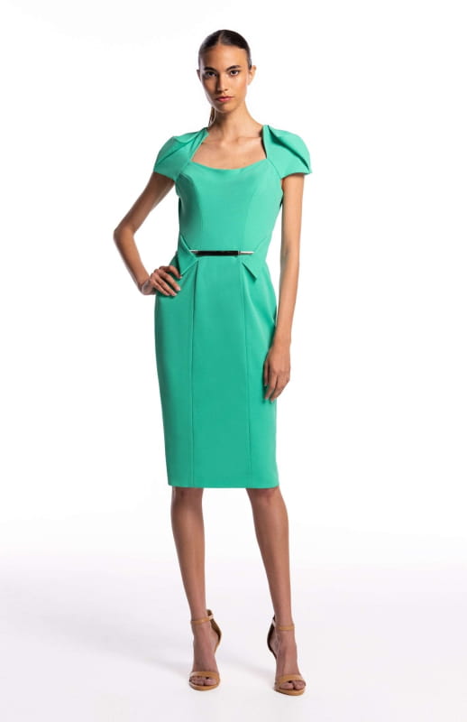 elegant jade green midi dress