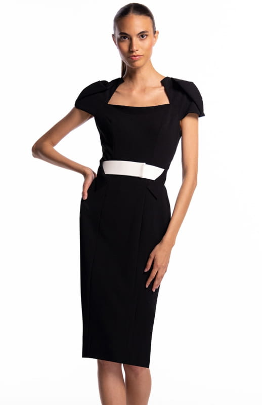 black midi dress