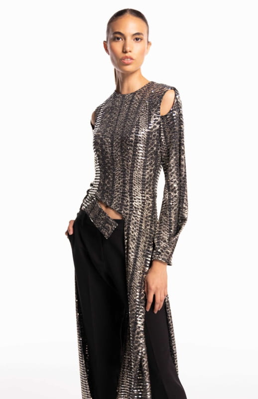 elegant sparkly top