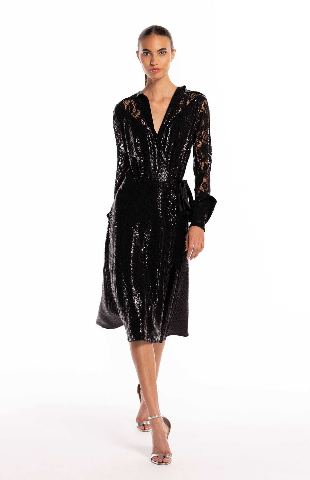  elegant black sequin cocktail dress