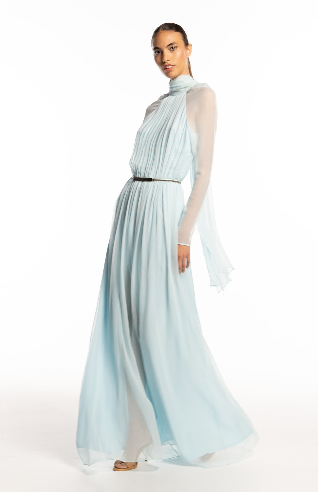 Danae | Elegant Silk Chiffon Long Dress