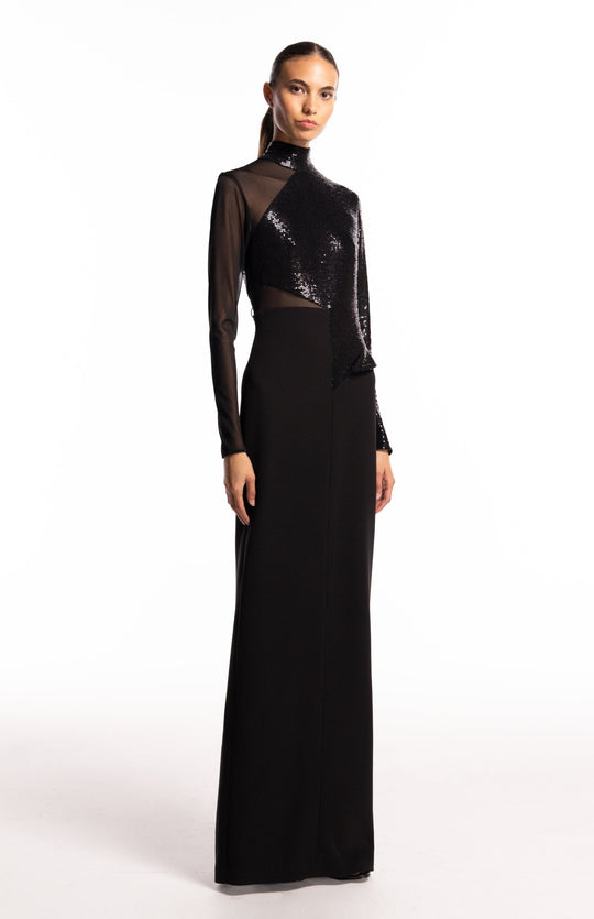 black formal maxi dress