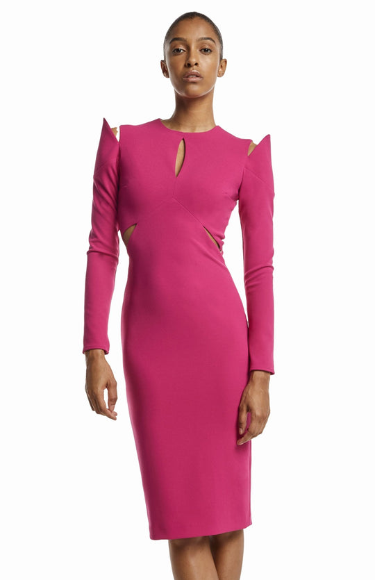 stretch crepe dress with cutouts