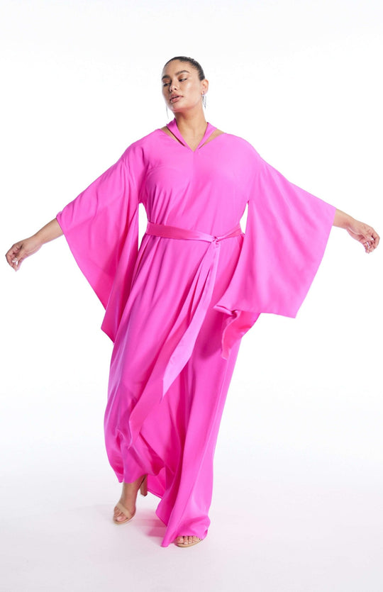 designer plus size pink dress