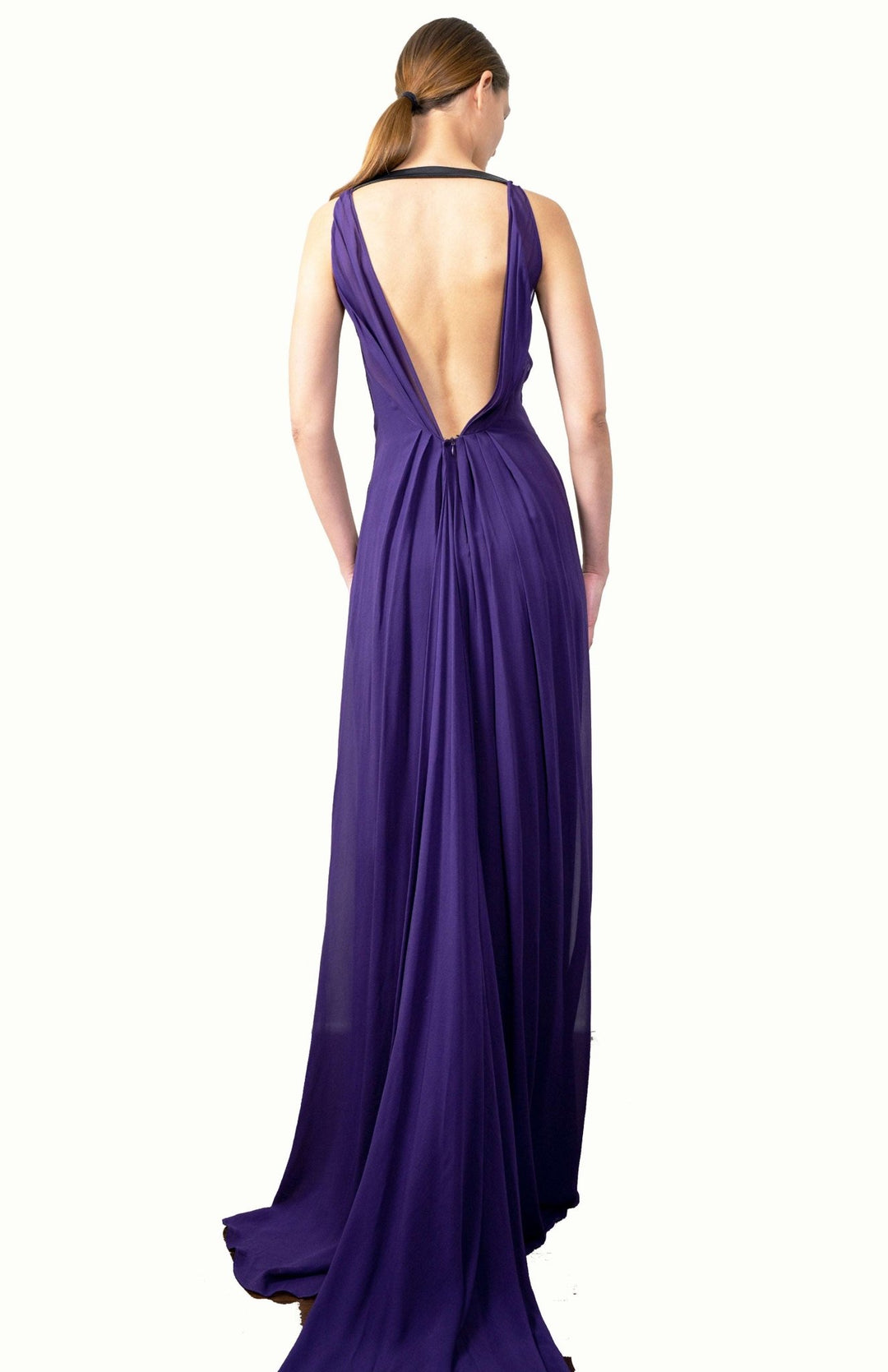 backless silk gown