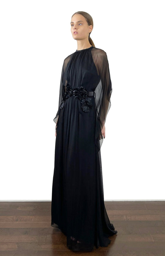 long black chiffon dress